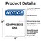 Signmission Compressed Gas OSHA Notice Sign, Vinyl Decal, 18in W x 24in L, 2PK OS-2PACK-NS-D-1824-V-10753 - alternate 3